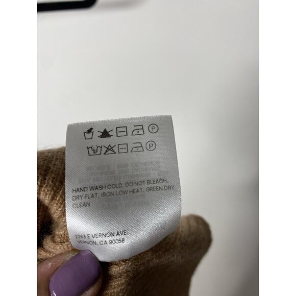 Reformation Luisa Cropped 100% Cashmere Sweater in Camel Women's XS Turtleneck - Picture 6 of 6